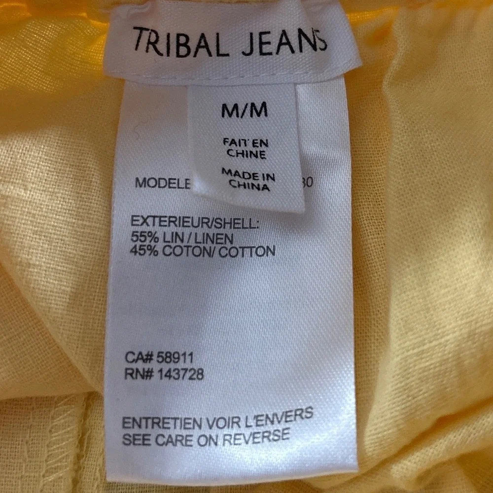 Tribal Jeans Soft Yellow‎ Tie-Waist Shorts Women's Casual Summer Medium